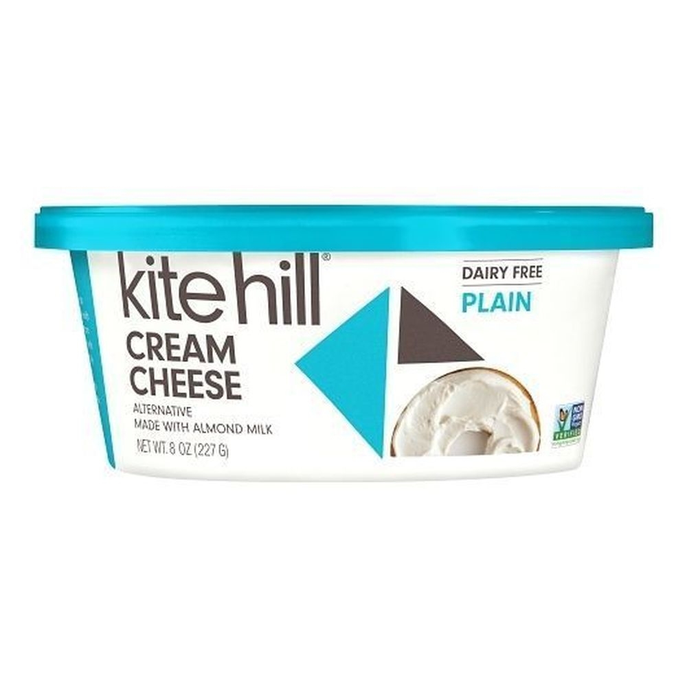 Kite Hill Dairy Free Plain Almond Cream Cheese, 8 Ounce -- 6 per case