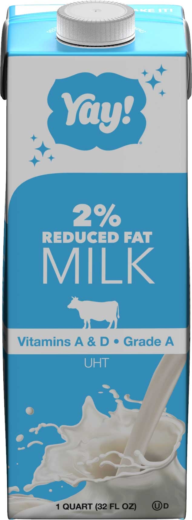 Yay UHT 2 Percent Reduced Fat Milk, 32 Ounce -- 12 per case