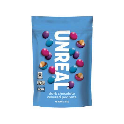 Unreal Dark Chocolate Coated Peanuts, 5 Ounce Bag -- 6 per case