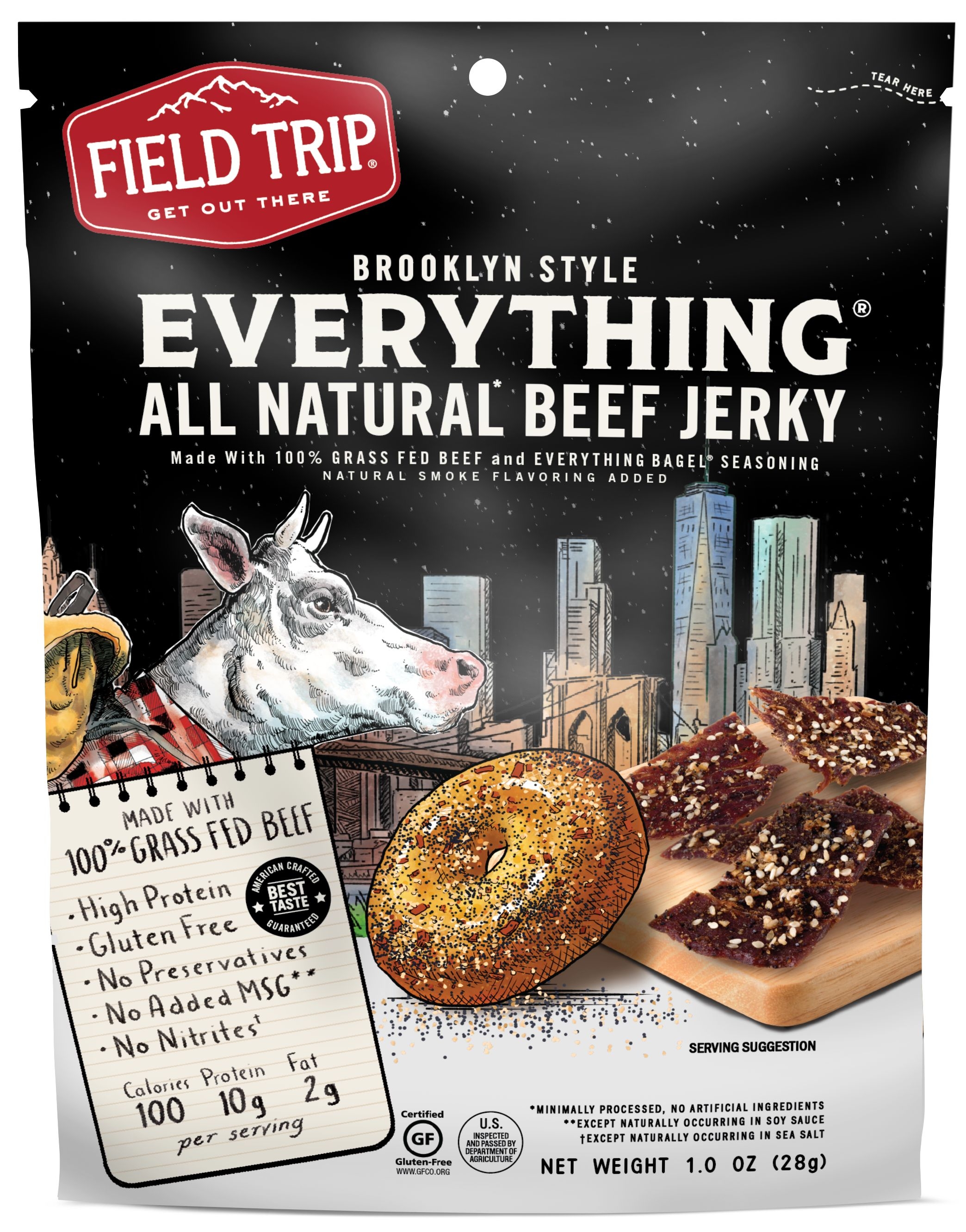 Field Trip Brooklyn Style Everything Beef Jerky, 1 Ounce Bag -- 12 per case