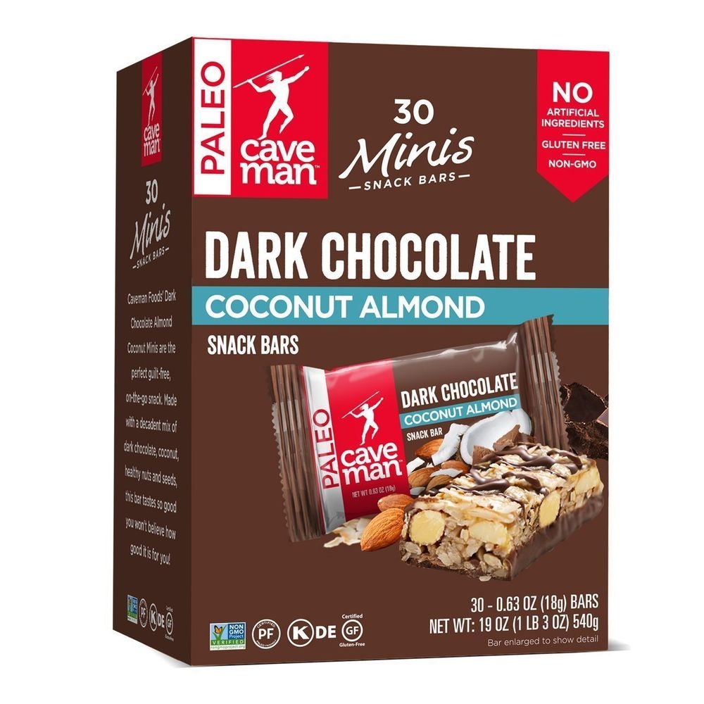 Caveman Dark Chocolate Coconut Almond Mini Snack Bar, 18 Gram -- 200 per case