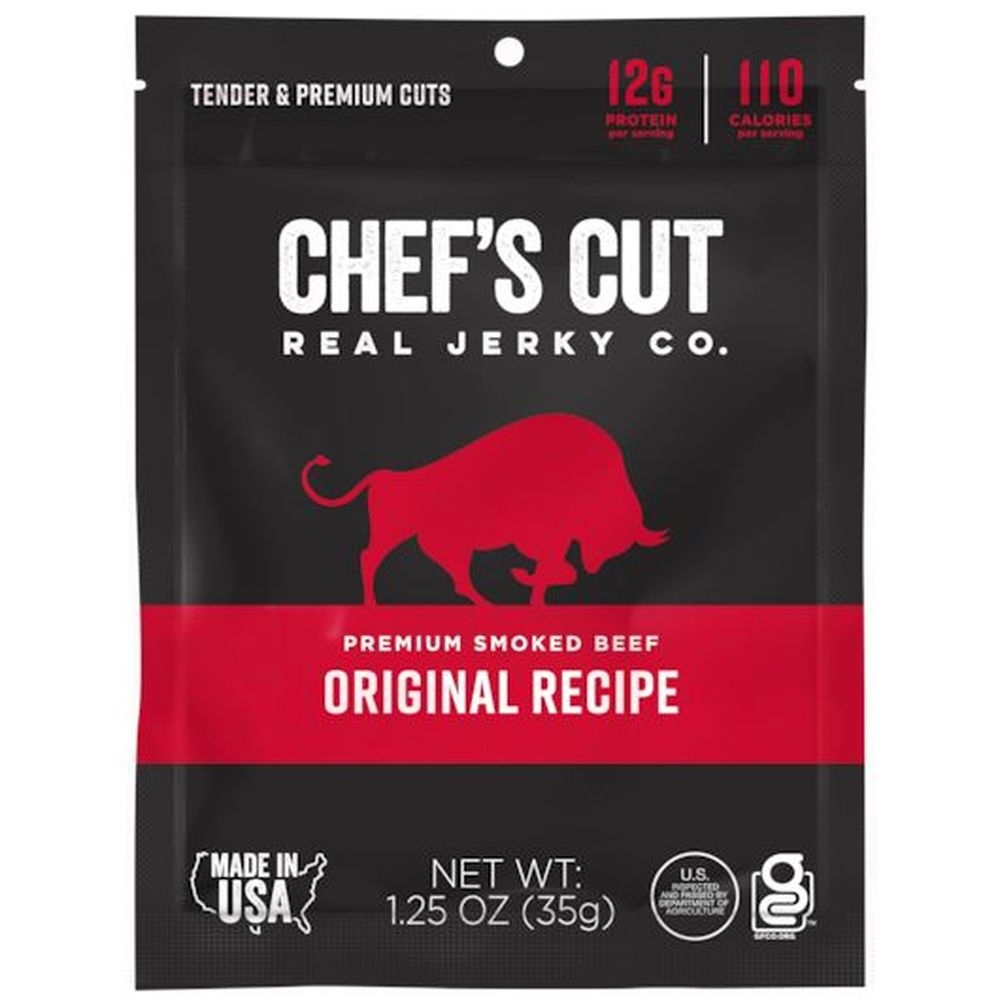Chefs Cut Real Jerky Co Original Recipe Smoked Beef Jerky, 1.25 Ounce -- 12 per case