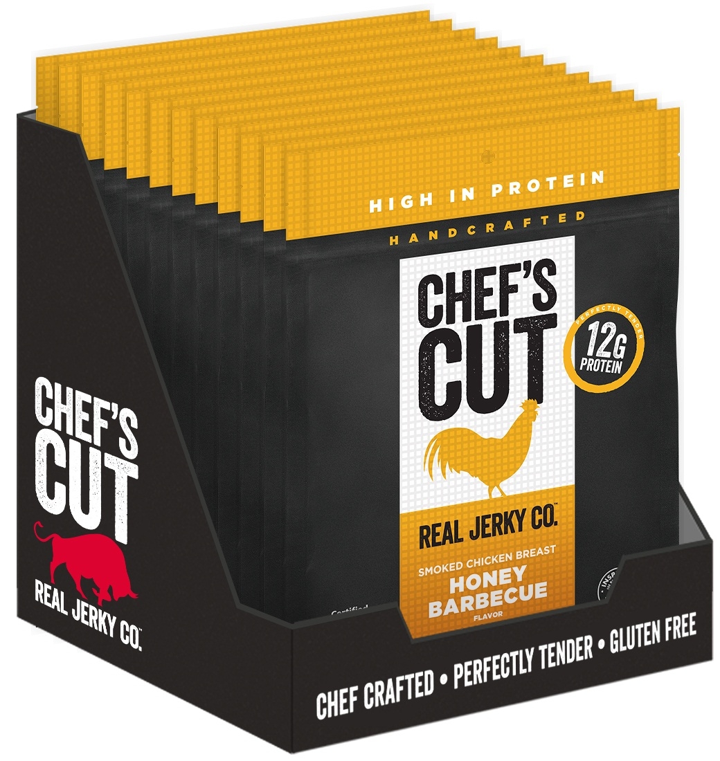 Chefs Cut Honey Barbeque Smoked Chicken Breast Jerky, 1.25 Ounce -- 12 per case.