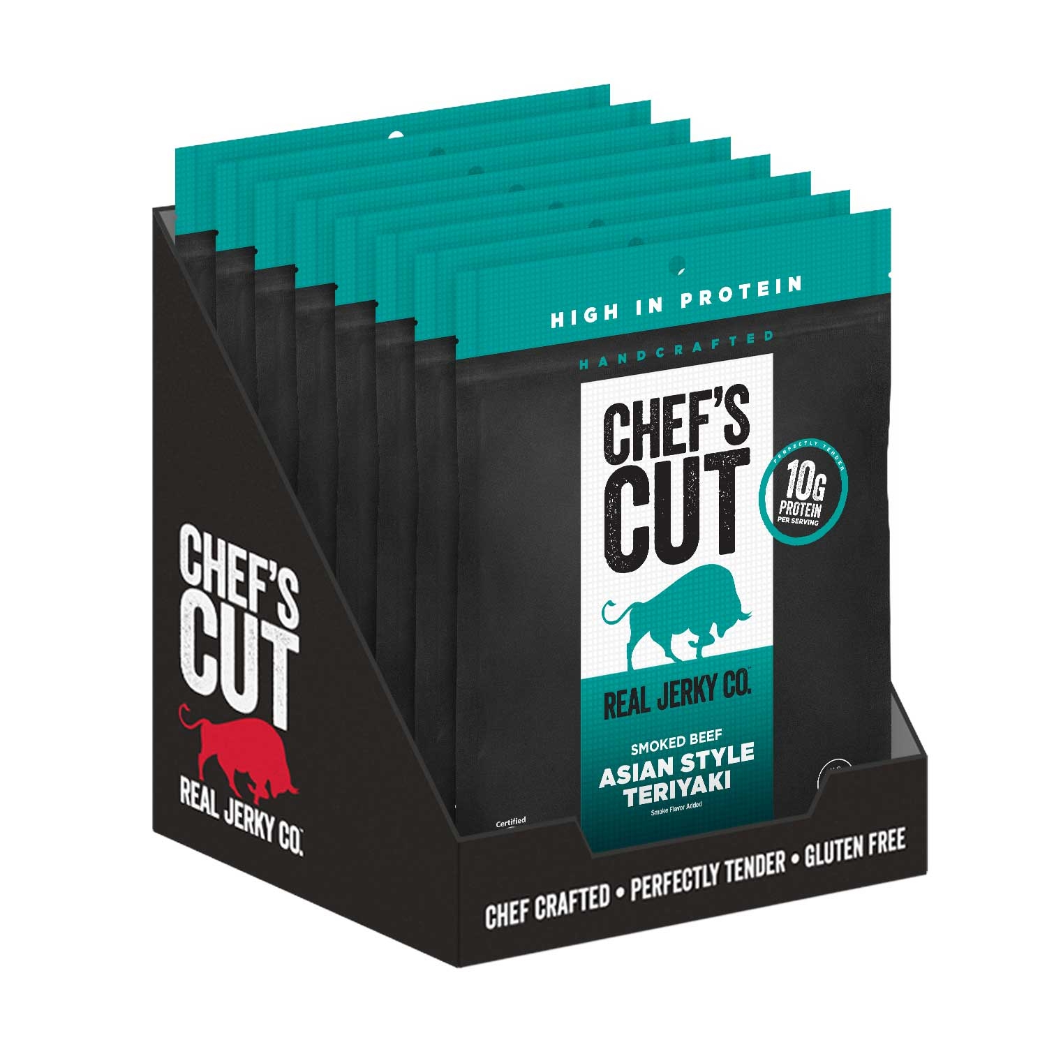 Chefs Cut Asian Style Teriyaki Smoked Beef Jerky, 2.5 Ounce -- 8 per case.