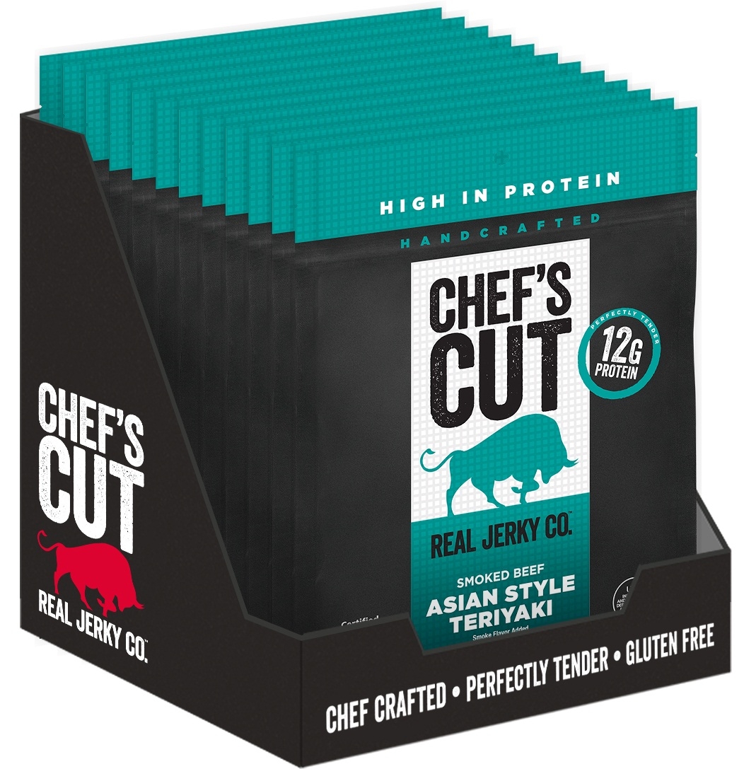 Chefs Cut Asian Teriyaki Smoked Beef Jerky, 1.25 Ounce -- 12 per case.