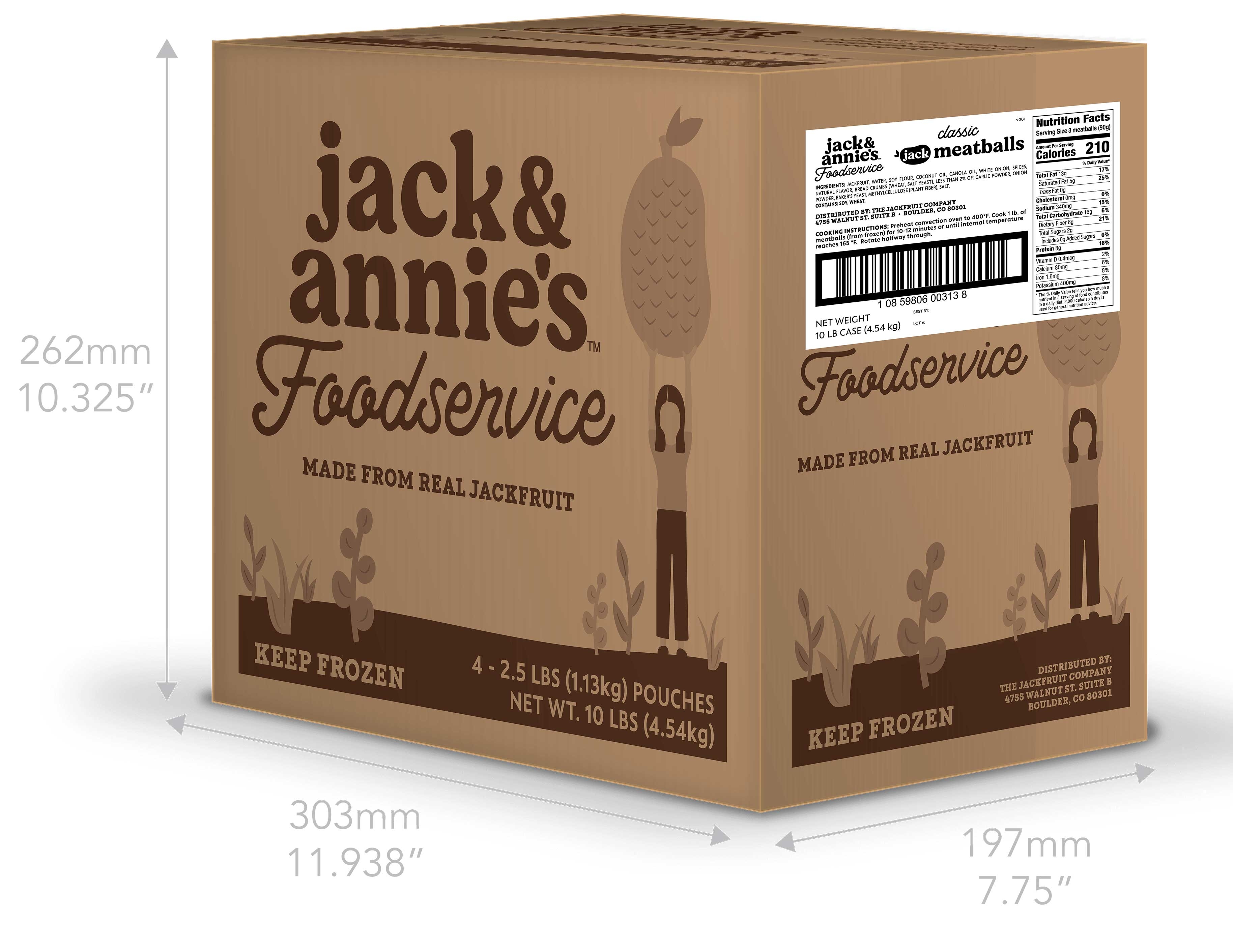 Jack and Annies Jackfruit Meatball, 2.5 Pound -- 4 per case