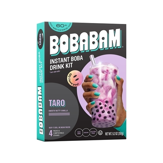 Bobabam Taro Instant Boba Kit with Straws, 9.2 Ounce -- 12 per case