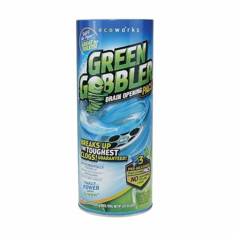 Green Gobbler Pre-Measured Drain Opener - 3 per pack -- 9 packs per case