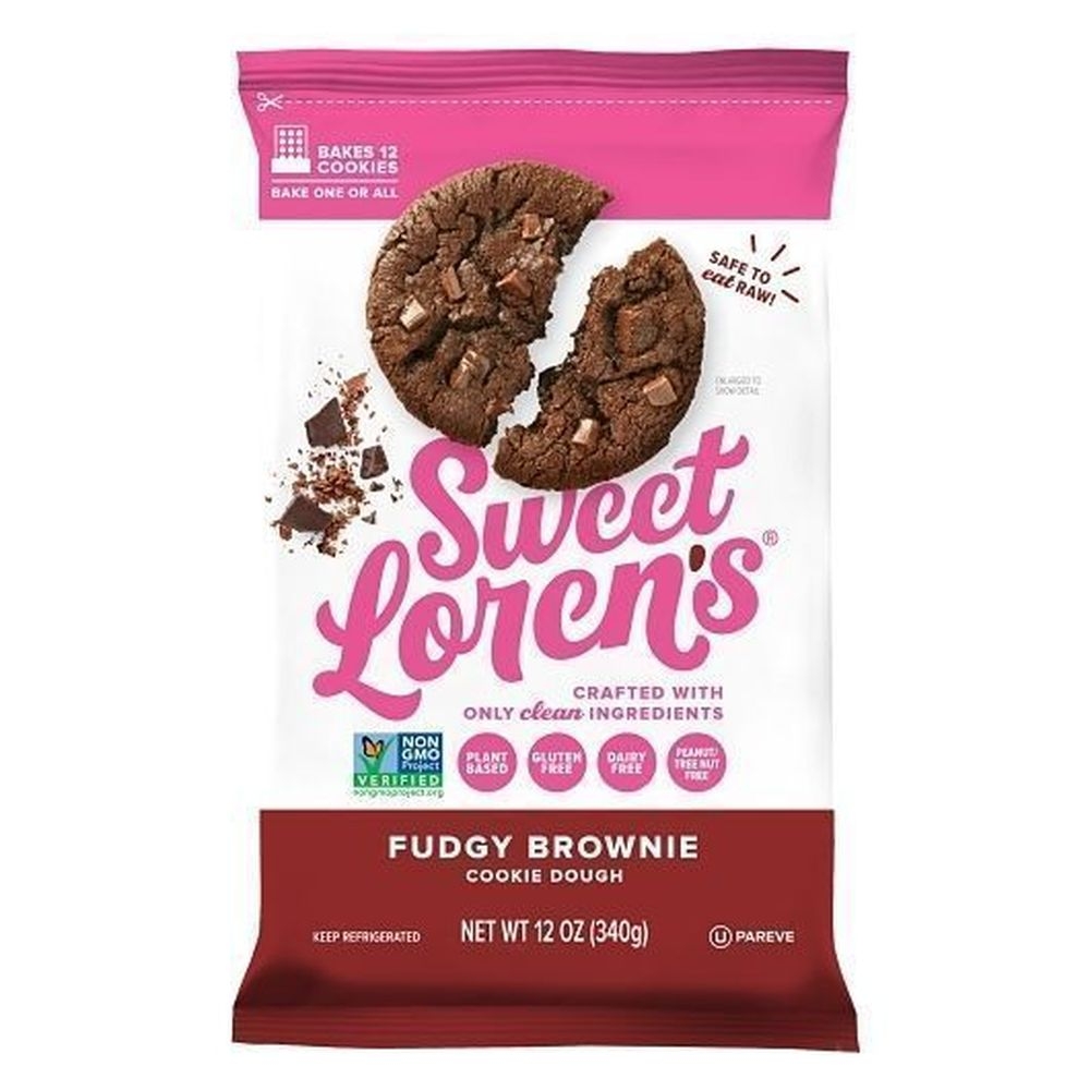 Sweet Lorens Gluten Free Fudgy Brownie Cookie Dough, 12 Ounce -- 6 per case