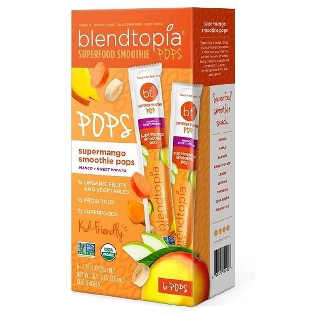 Blendtopia Supermango Smoothie Pops, 10.5 Ounce -- 8 per case