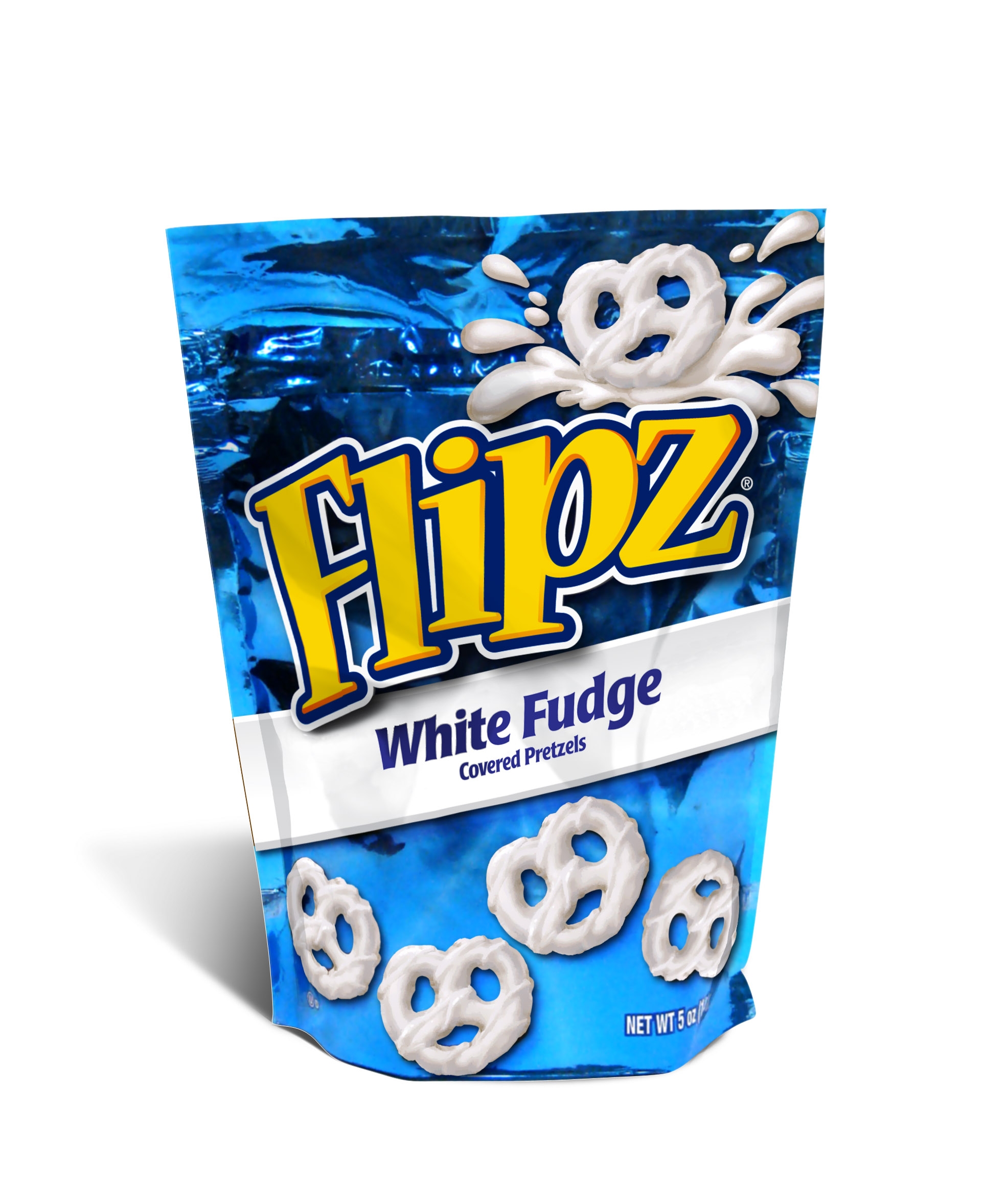 Flipz White Fudge Covered Pretzel, 5 Ounce -- 12 per case.