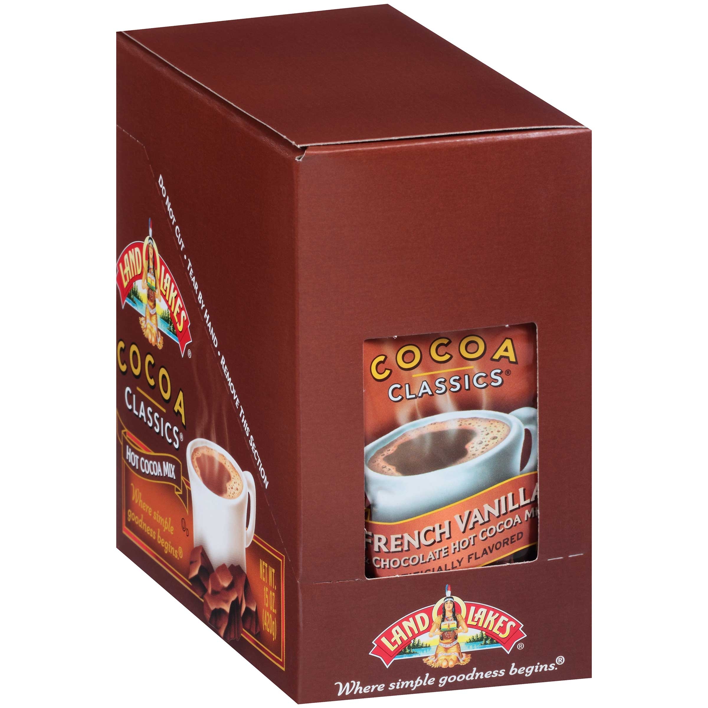 Land O Lakes Classic Chocolate and French Vanilla Cocoa - 12 packets per box, 6 boxes per case