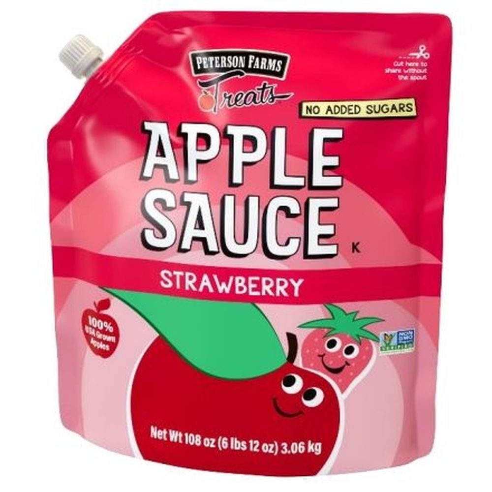 Peterson Farms Strawberry Applesauce Pouch, 108 Ounce -- 6 per case
