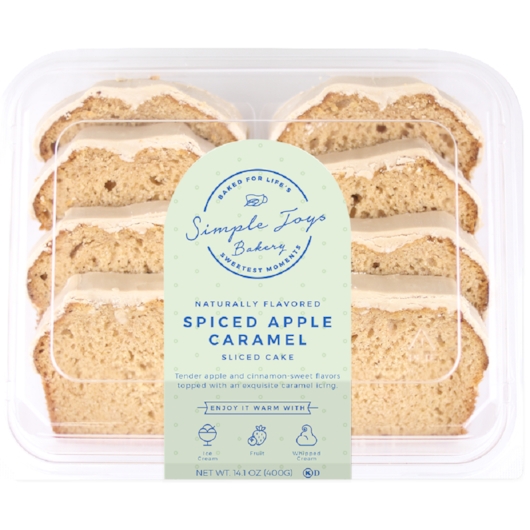 Simply Joys Bakery Sliced Apple Caramel Cake, 14 Ounce -- 10 per case