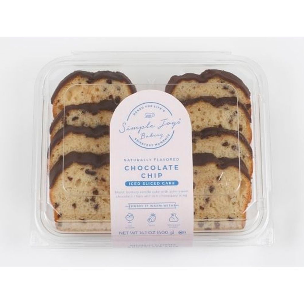 Simply Joys Bakery Iced Chocolate Chip Sliced Cake, 10 count -- 10 per case