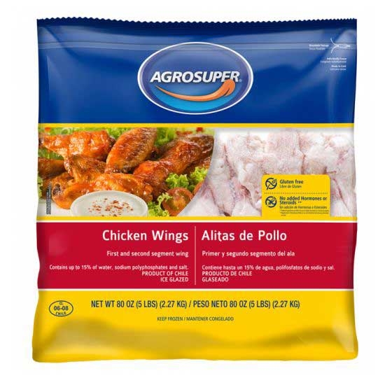 Agro Super Individual Quick Frozen Marinated Party Chicken Wing, 5 Pound -- 8 per case
