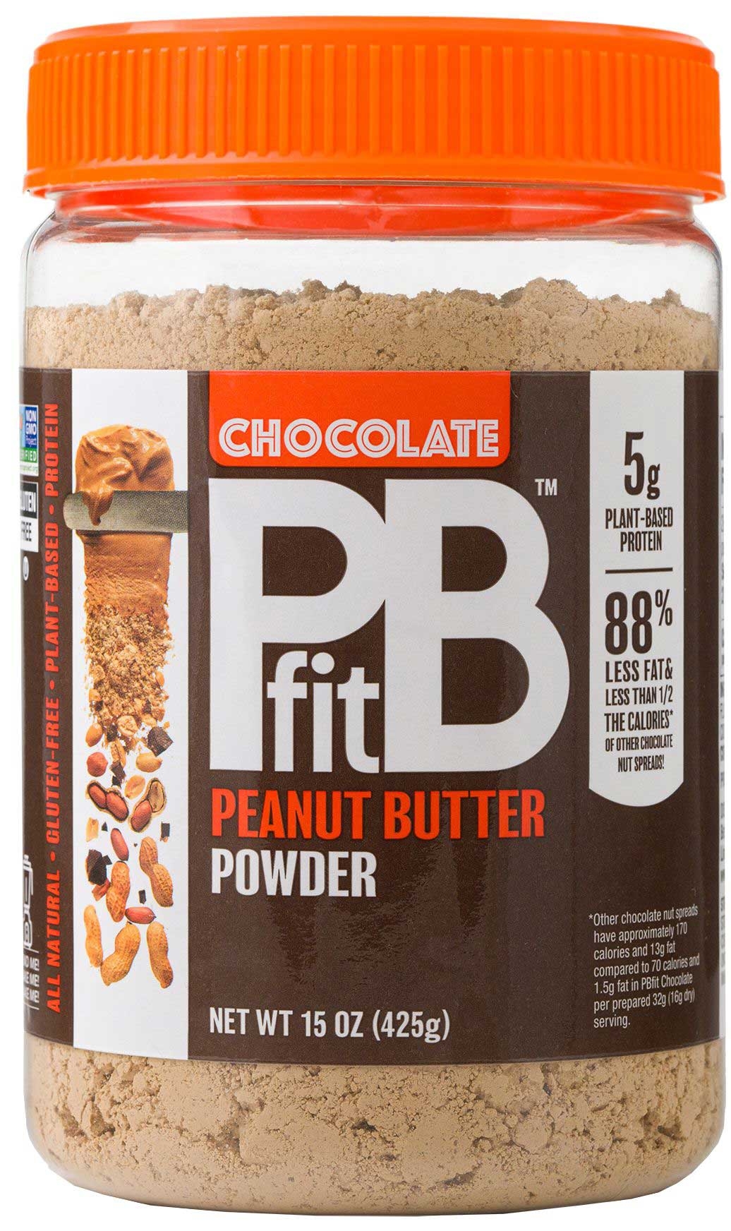 PBfit Chocolate Peanut Butter Powder, 15 Ounce -- 6 per case