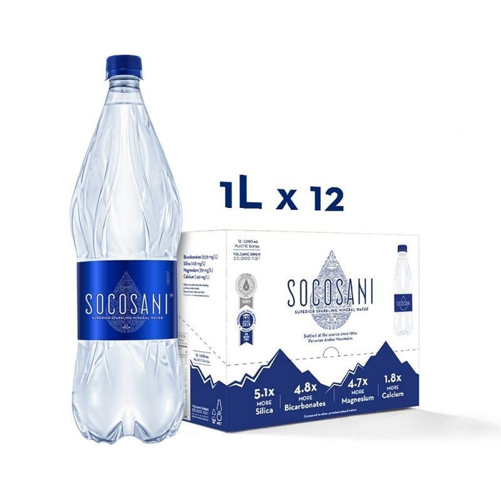 Socosani Sparkling Mineral Water, 1 Liter -- 12 per case