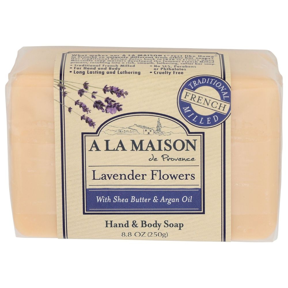 A La Maison French Lavender Flowers Bar Soap, 8.8 Ounce