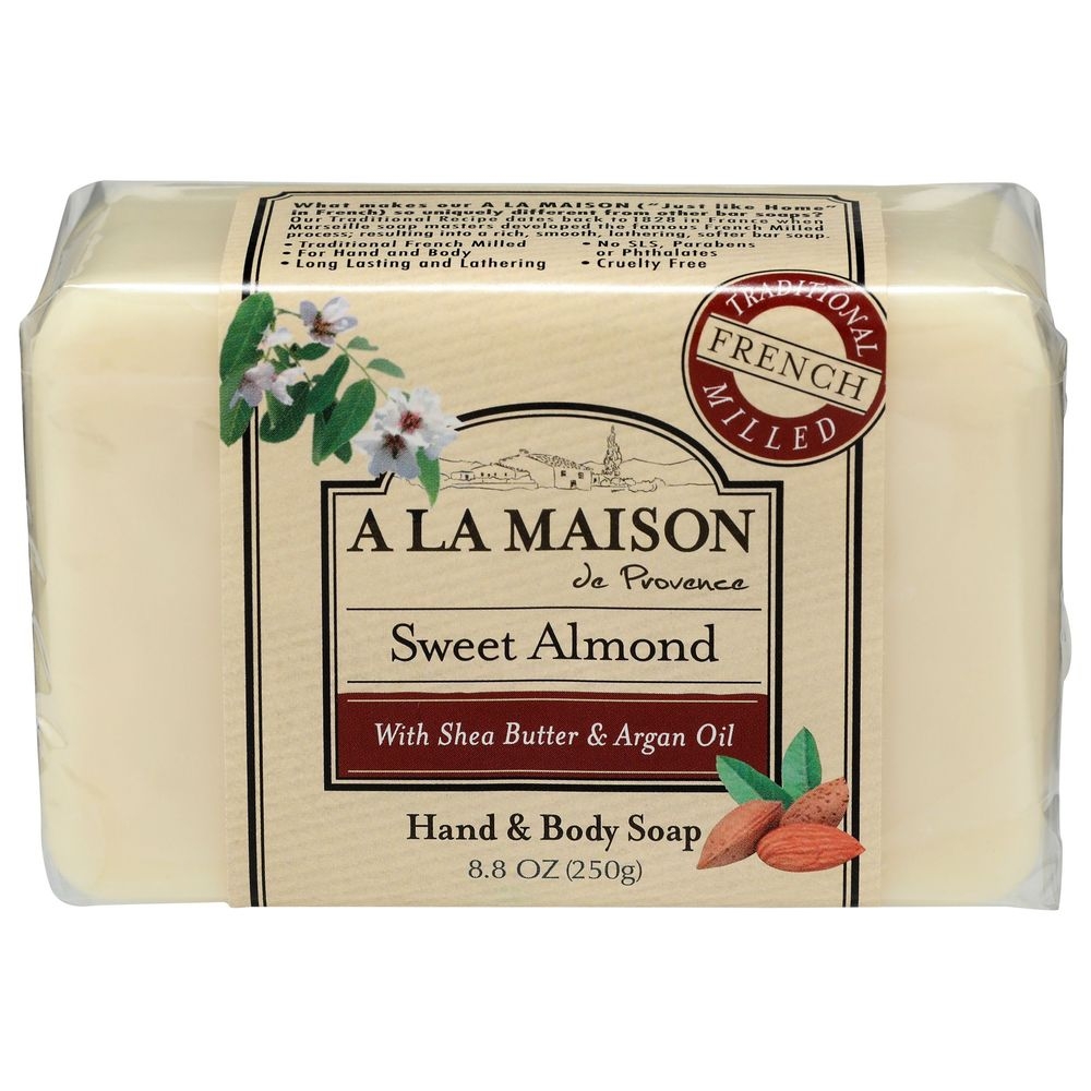 A La Maison French Sweet Almond Bar Soap, 8.8 Ounce