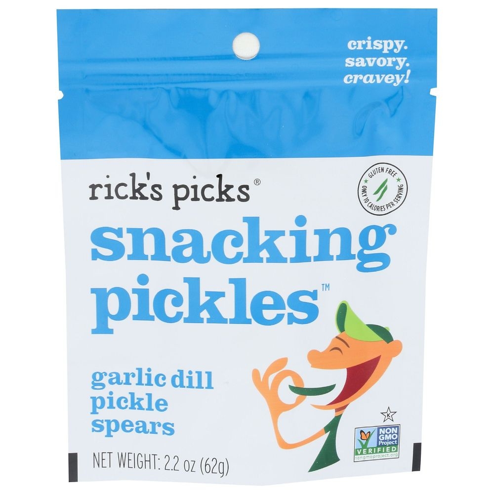 Ricks Picks Garlic Dill Pickle Spears, 2.2 Ounce -- 12 per case