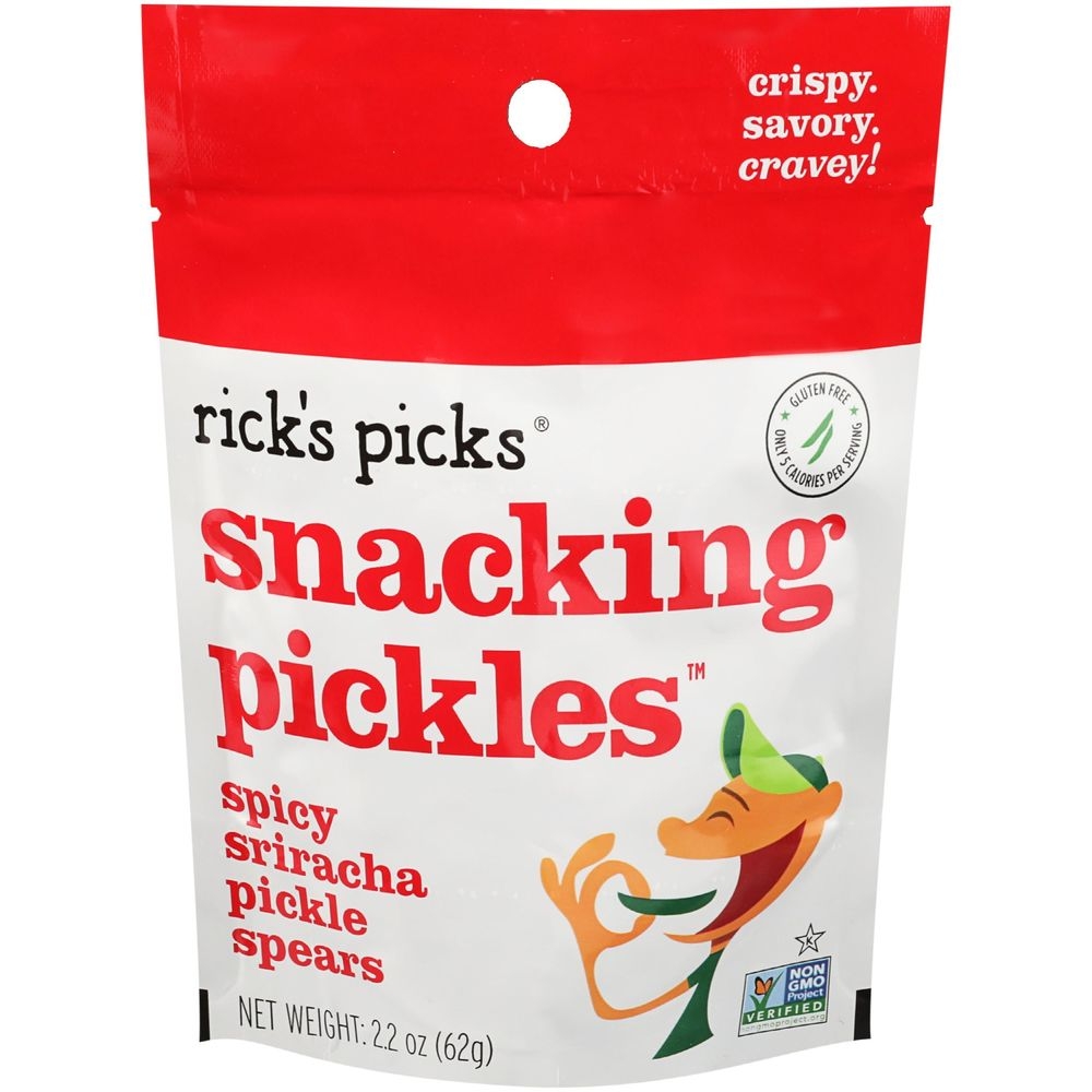 Ricks Picks Spicy Sriracha Pickle Spears Snacking Pickles, 2.2 Ounce -- 12 per case