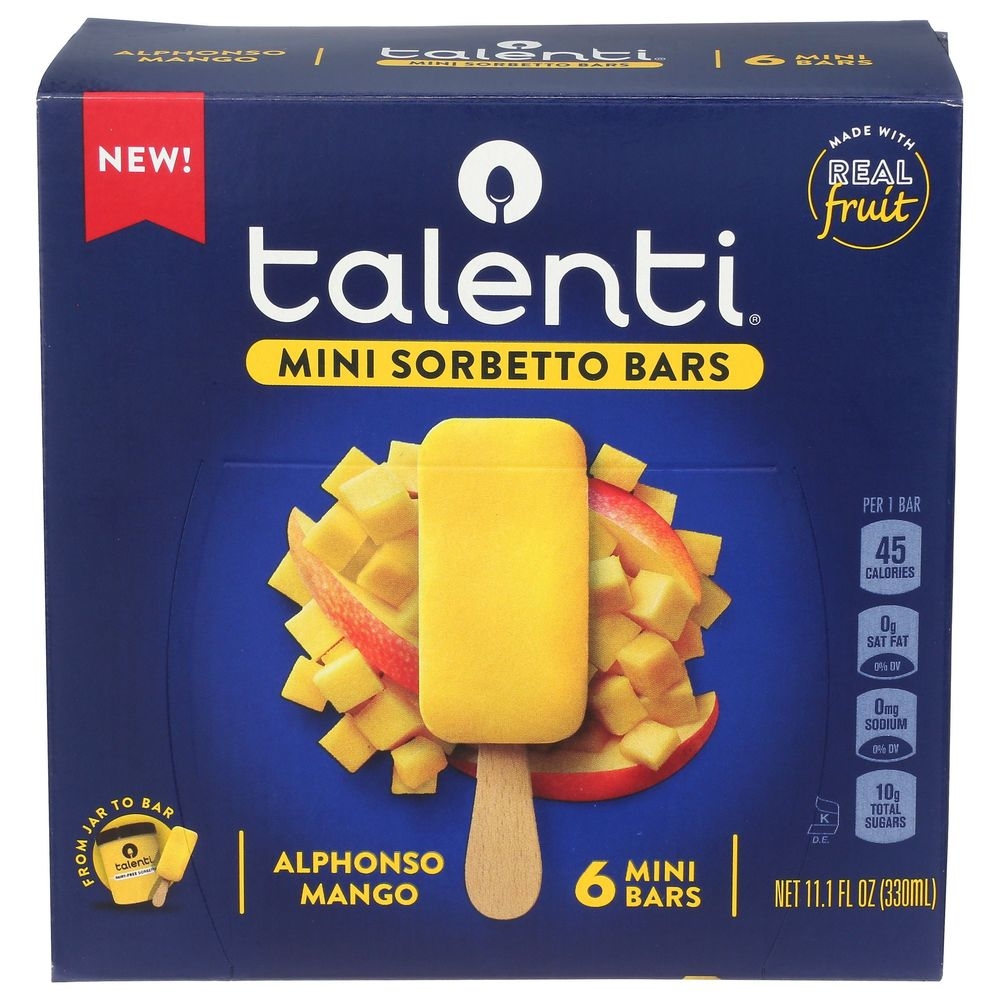 Talenti Mini Alphonso Mango Sorbetto Bar, 11.1 Fluid Ounce -- 36 per case