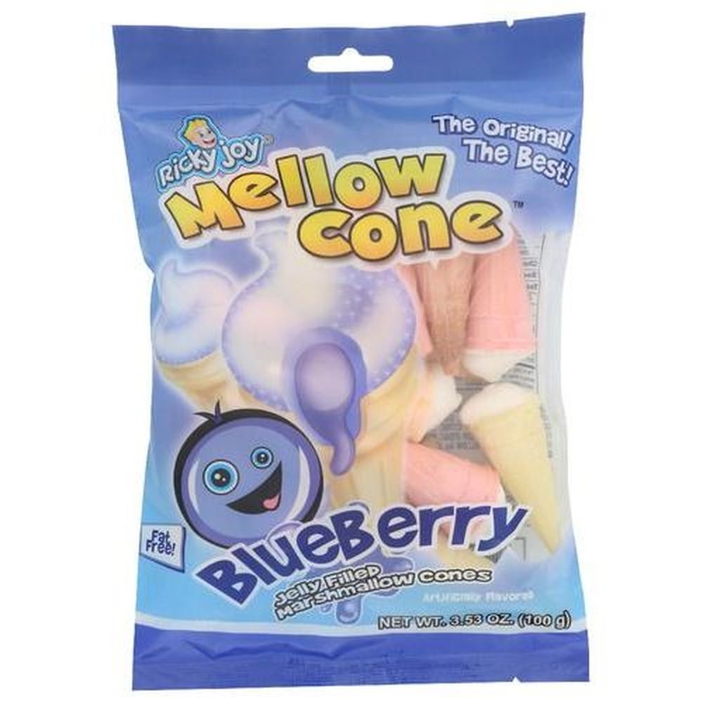Ricky Joy Mellow Cone Blueberry Jelly Cones, 3.53 Ounce -- 18 per case