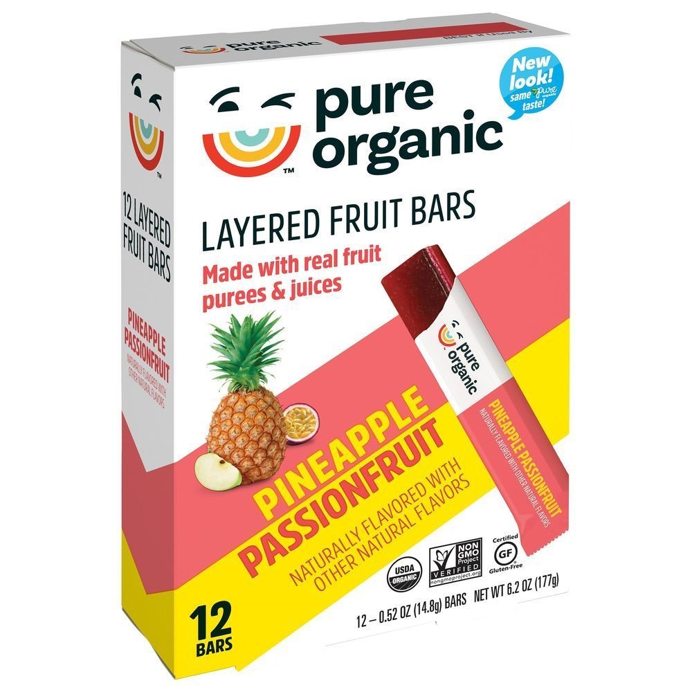 Pure Organic Pineapple Passionfruit Layered Fruit Bar, 6.2 Ounce -- 9 per case