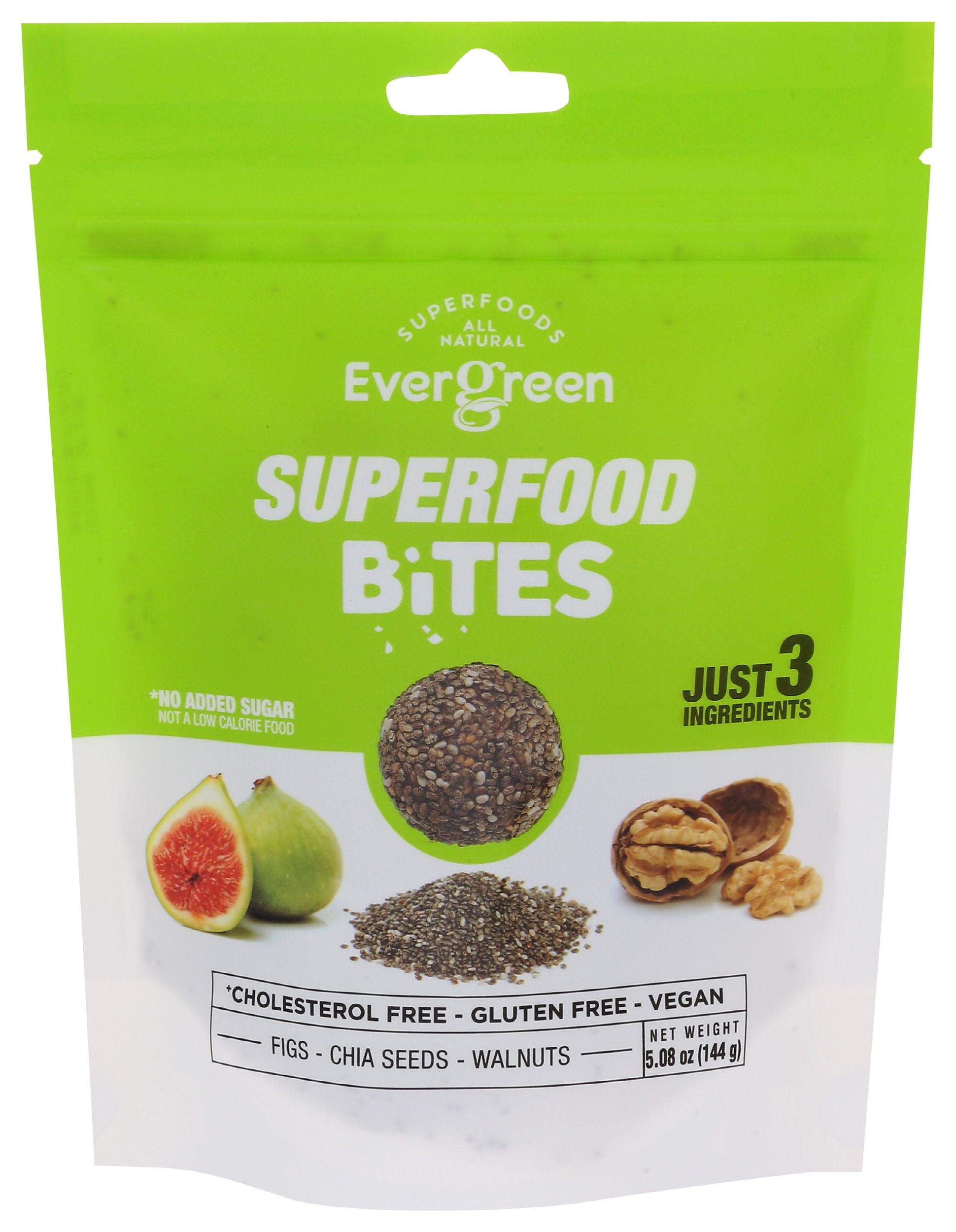 Evergreen Sundried Figs Walnuts Chia Seeds Superfood Bites, 5.08 Ounce -- 12 per case