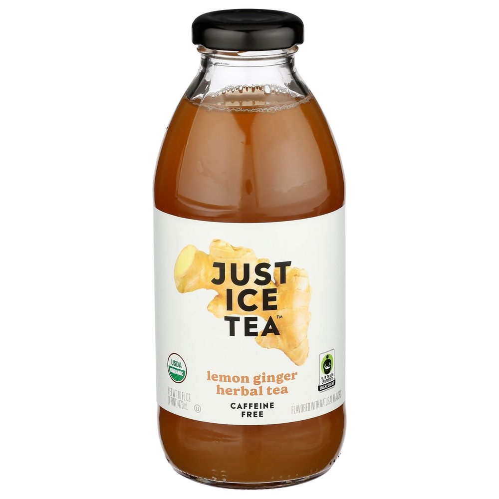 Just Ice Tea Organic Lemon Ginger Herbal Tea, 16 Fluid Ounce -- 12 per case