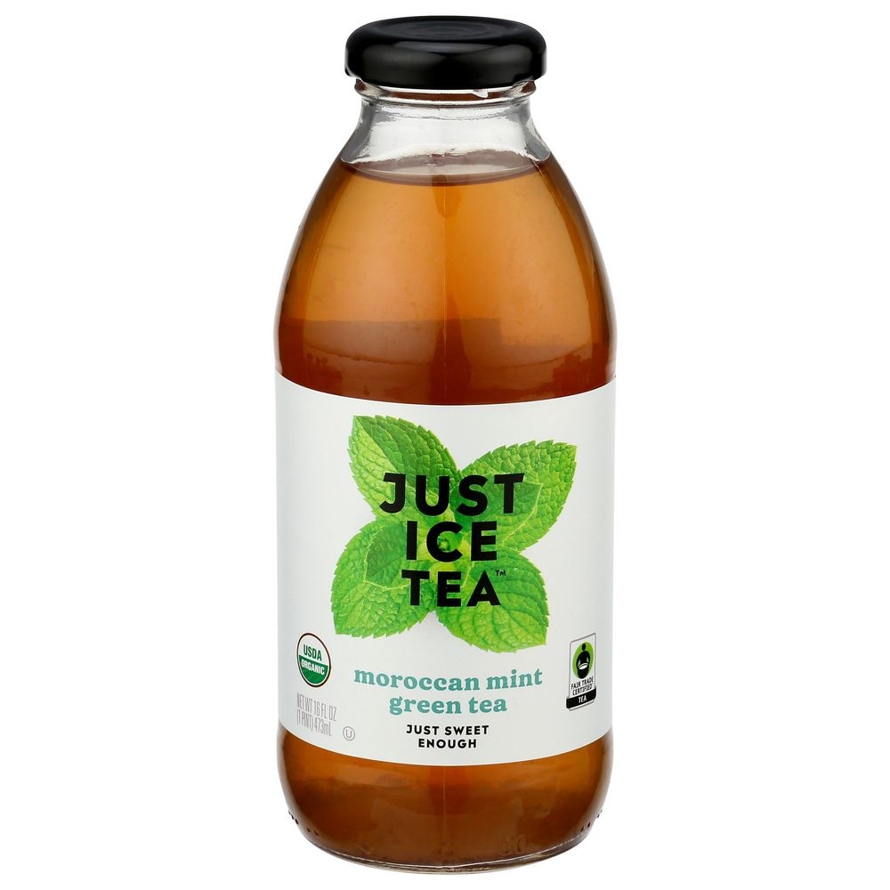 Just Ice Tea Organic Moroccan Mint Green Tea, 16 Fluid Ounce -- 12 per case