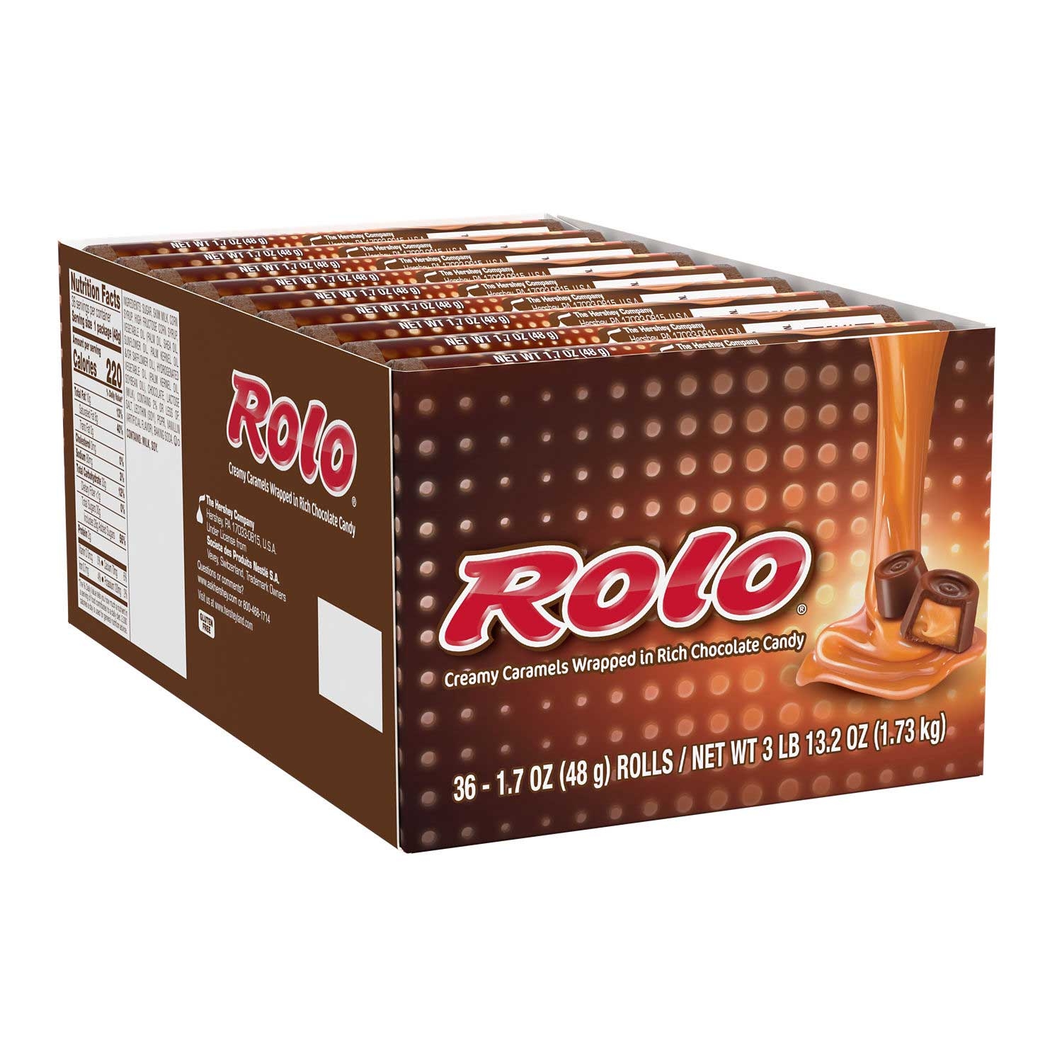 Rolo Creamy Caramels Wrapped in Rich Chocolate Candy Roll, 1.7 Ounce -- 432 per case