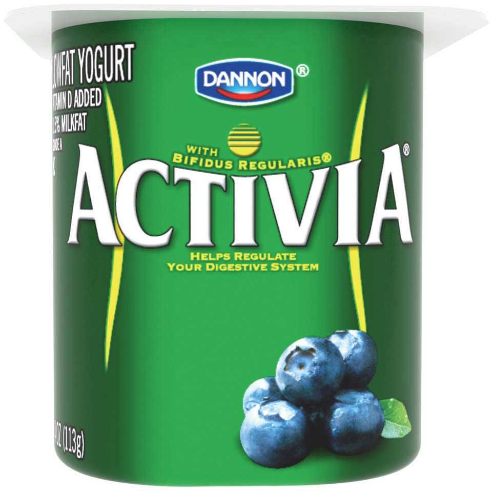 Activia Blueberry Probiotic Yogurt, 4 Ounce -- 24 per case.