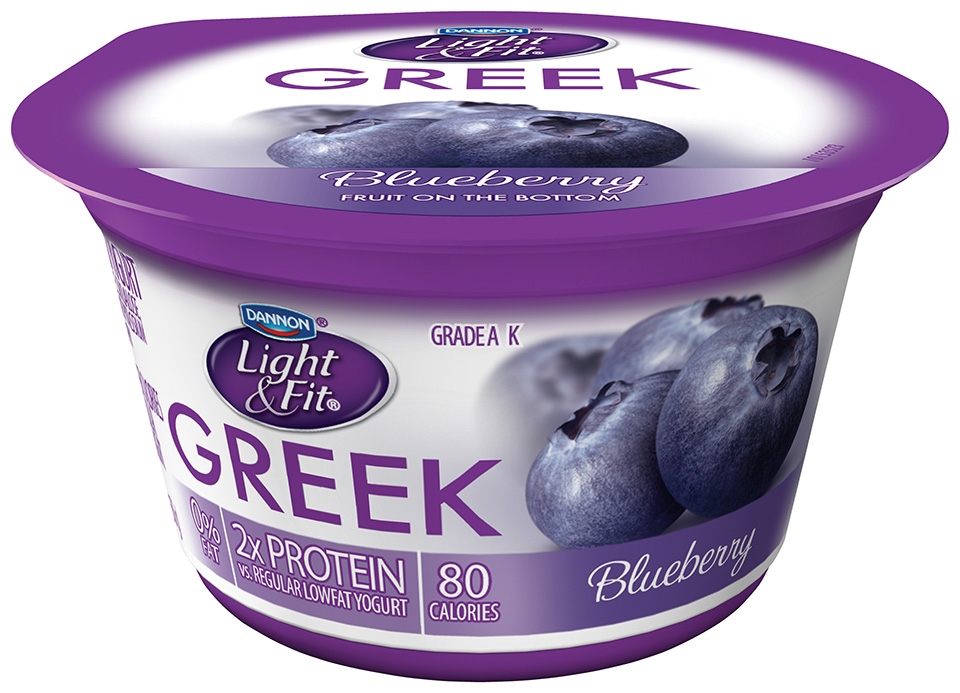 Light and Fit Blueberry Greek Nonfat Yogurt, 5.3 Ounce -- 12 per case.
