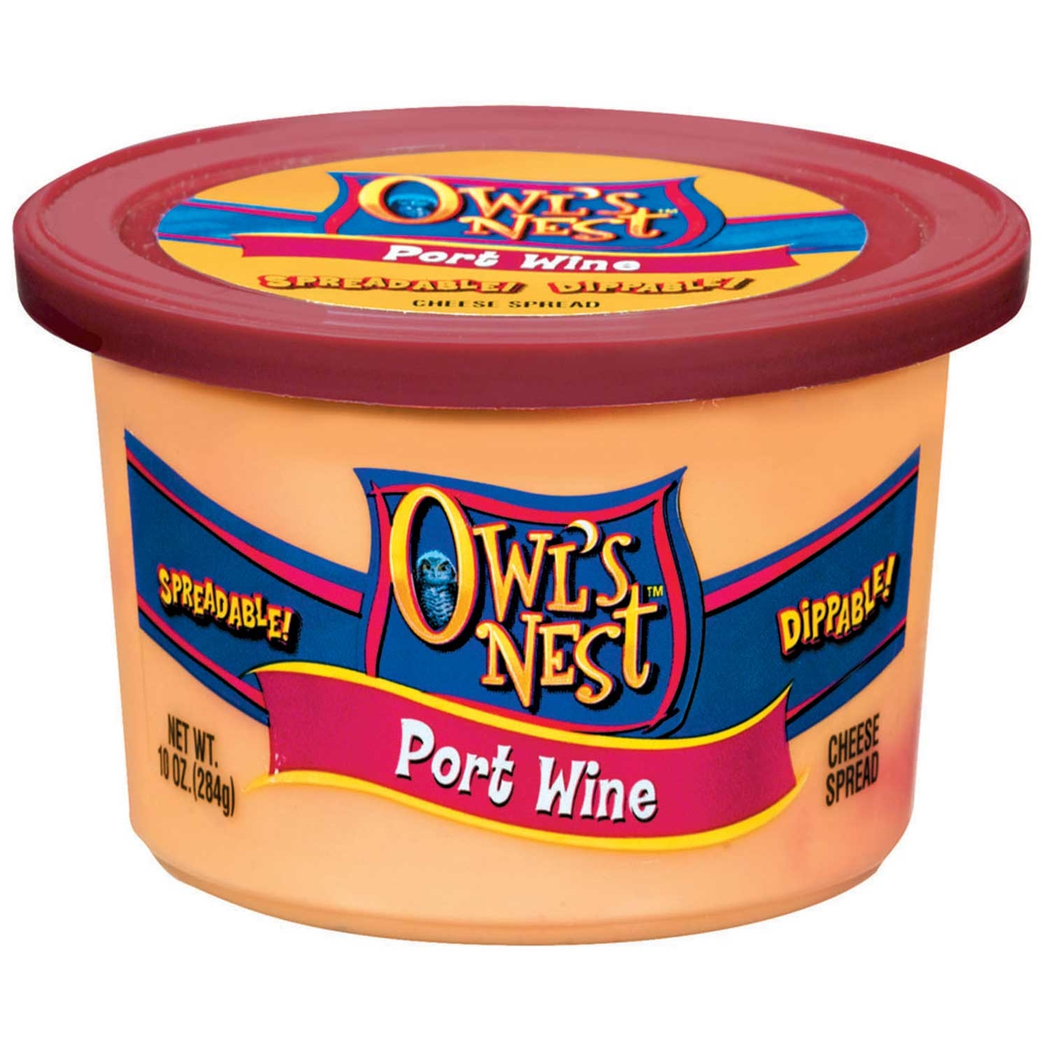 Owls Nest Port Wine Cheese Spread, 10 Ounce Cup -- 12 per case.