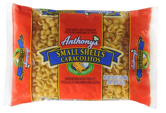 Anthonys Small Sea Shells Pasta, 16 Ounce -- 12 per case.