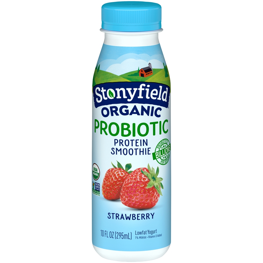 Stonyfield Farm Organic Strawberry Yogurt Smoothie, 10 Ounce -- 12 per case.