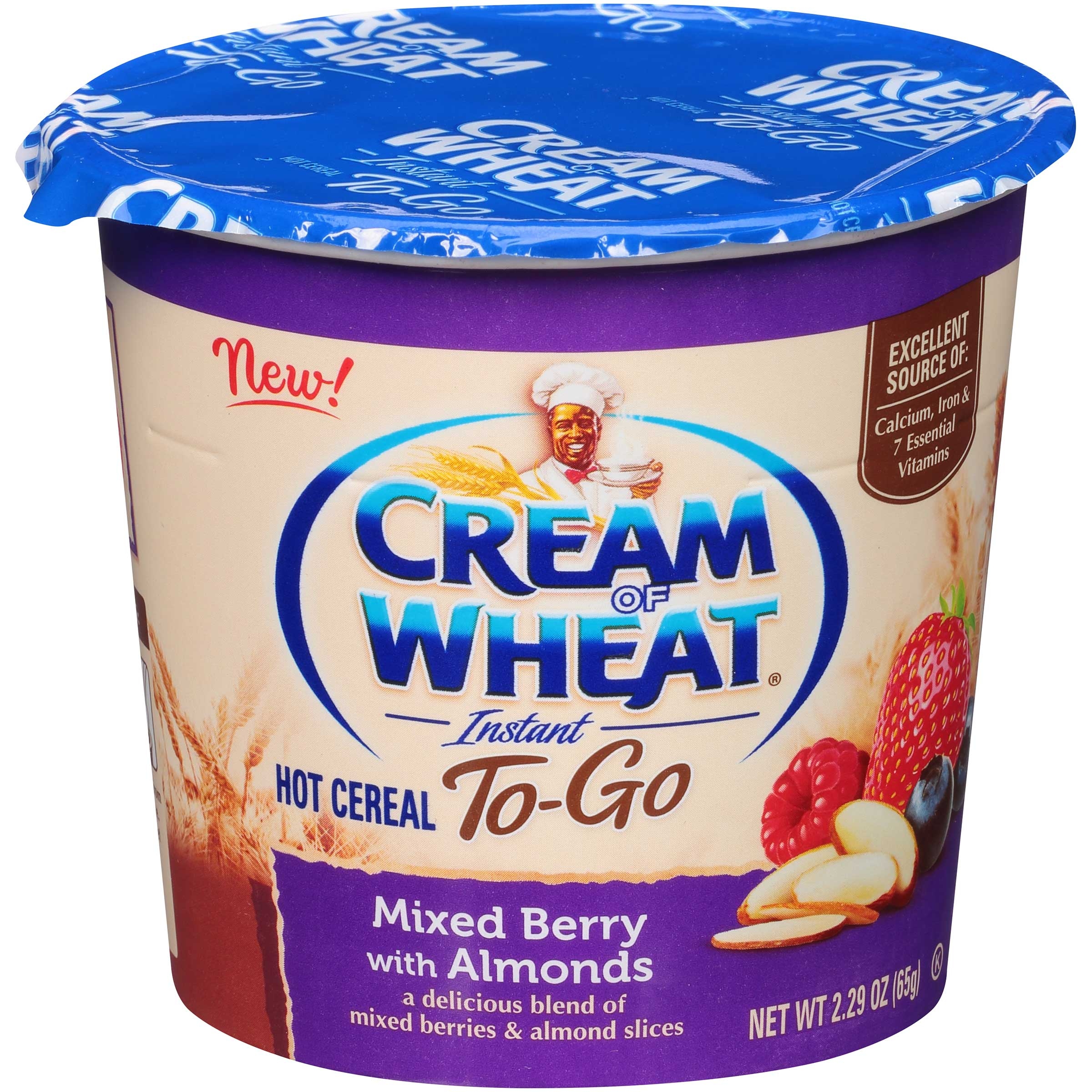 Cream of Wheat Mixed Berry with Almonds Instant Hot Cereal, 2.29 Ounce -- 6 per case.