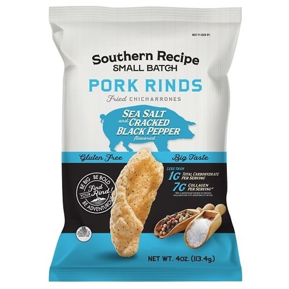 Southern Recipe Small Batch Sea Salt and Black Pepper Pork Rinds, 4 Ounce -- 6 per case