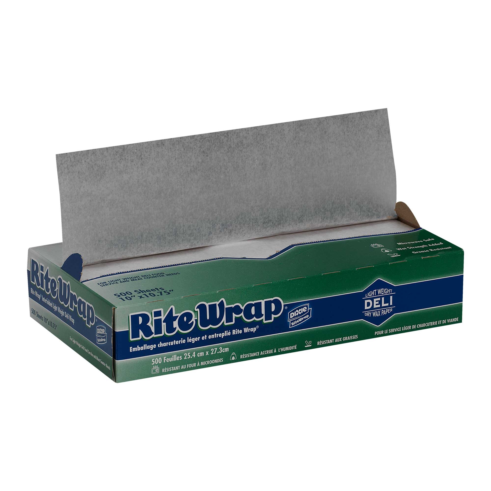 Dixie Senior Rite Wrap Interfolded Dry Wax Deli Paper, 10 x 10 3/4 inch -- 6000 per case.