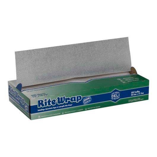 Rite Wrap Interfolded Dry Wax Deli Paper, 12 x 10 3/4 inch -- 6000 per case