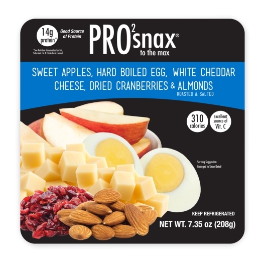 Pro2snax To The Max Sweet Apples Hard Boiled Egg White Cheddar Cranberries and Almonds, 7.35 Ounce -- 3 per case