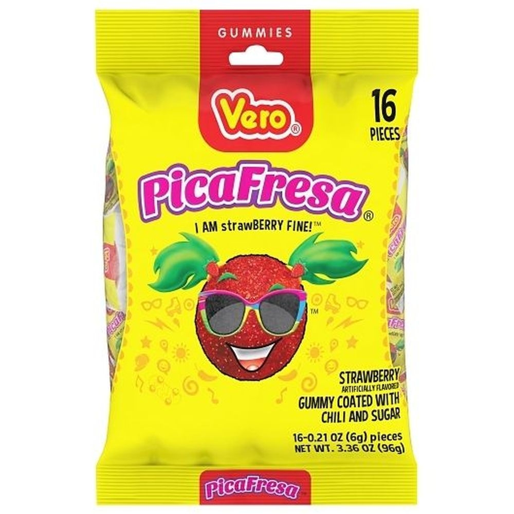 Ricolino Vero Pica Fresa Gummy, 3.36 Ounce -- 15 per case