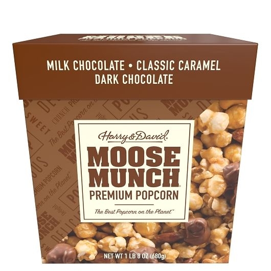 Harry and David Milk and Dark Chocolate Classic Caramel Moose Munch Popcorn, 1.5 Pound -- 6 per case