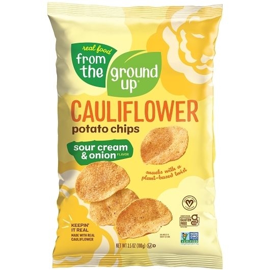 From The Ground Up Sour Cream and Onion Cauliflower Potato Chips, 3.5 Ounce -- 6 per case