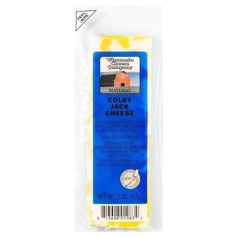 Wisconsin Cheese Company Colby Jack Cheese Stick, 2 Ounce -- 96 per case