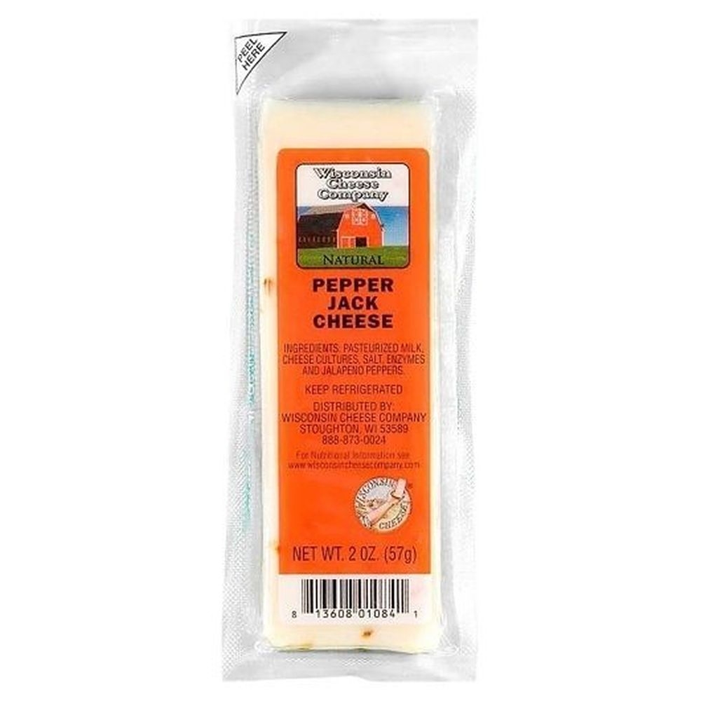 Wisconsin Cheese Company Pepper Jack Cheese Stick, 2 Ounce -- 96 per case