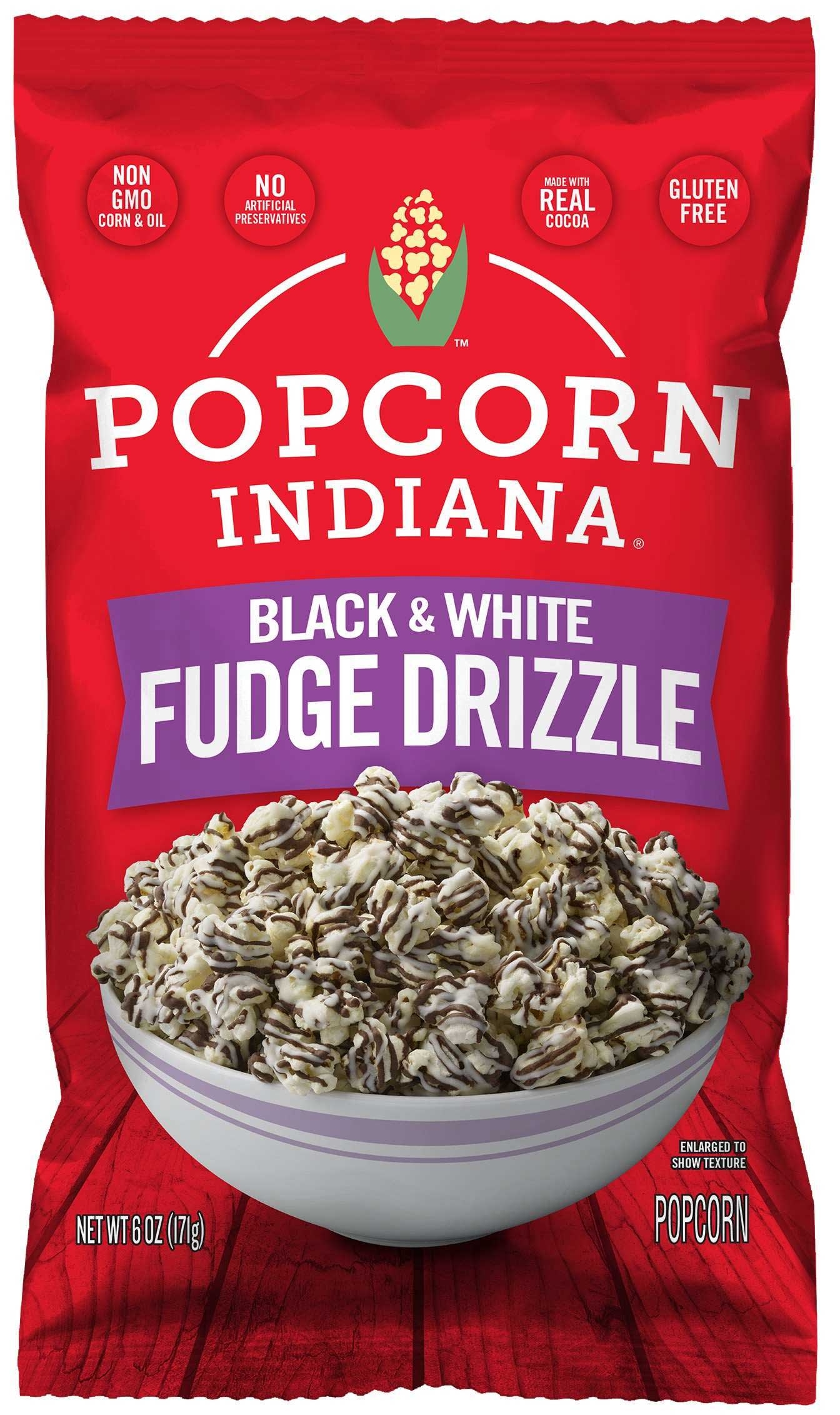 Popcorn Indiana Black And White Drizzle Popcorn Snack, 6 Ounce -- 6 per case.
