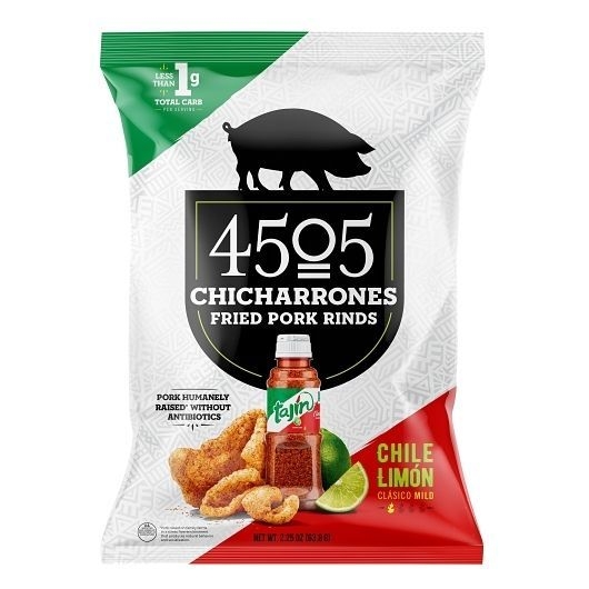4505 Meats Tajin Chile Limon Chicharrones, 2.25 Ounce -- 12 per case